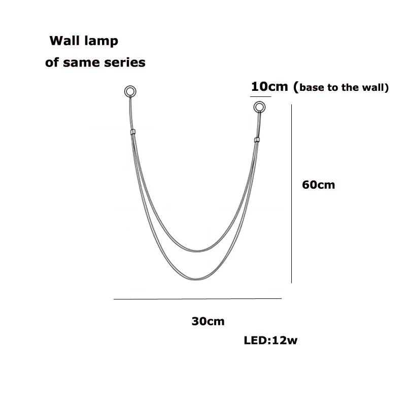Modern minimalist leather belt led chandelier dining room pendant light