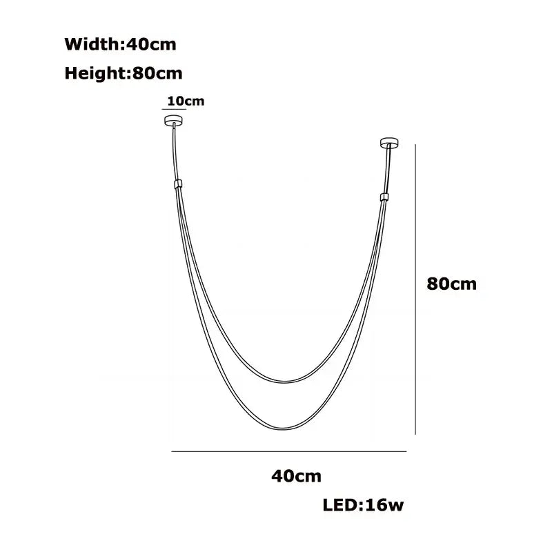 Modern minimalist leather belt led chandelier dining room pendant light