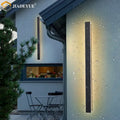 Modern minimalist black waterproof led long wall light outdoor sconce
