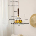 Vintage cream ribbed white ceramic led pendant light kitchen wood accent
