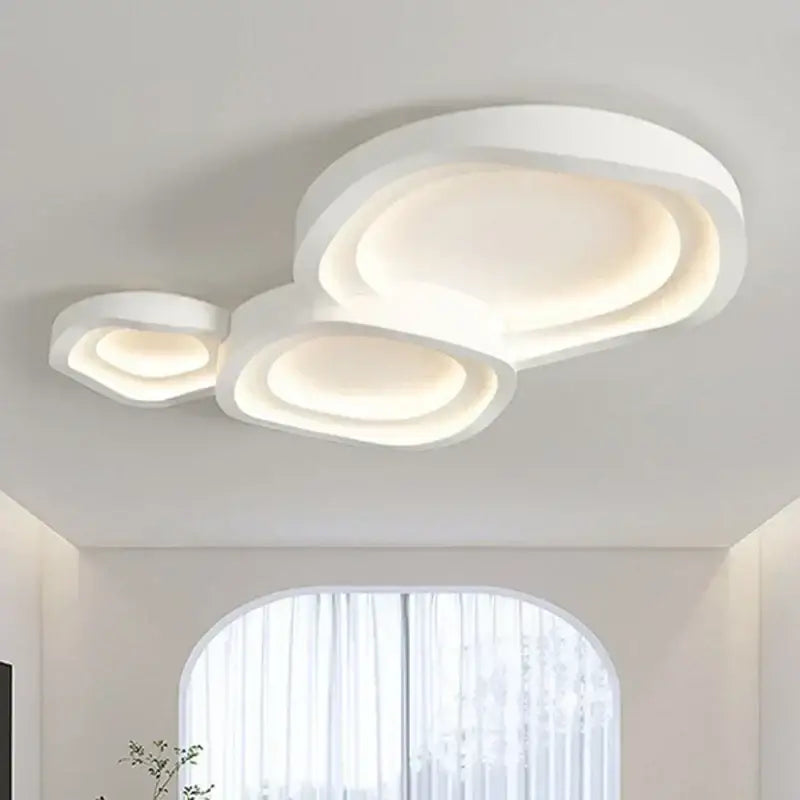 Modern white cloud led ceiling lamps bedroom soft glow light