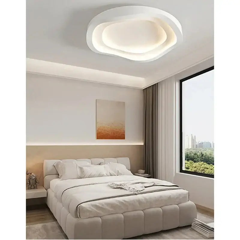 Modern white cloud led ceiling lamps bedroom soft glow light