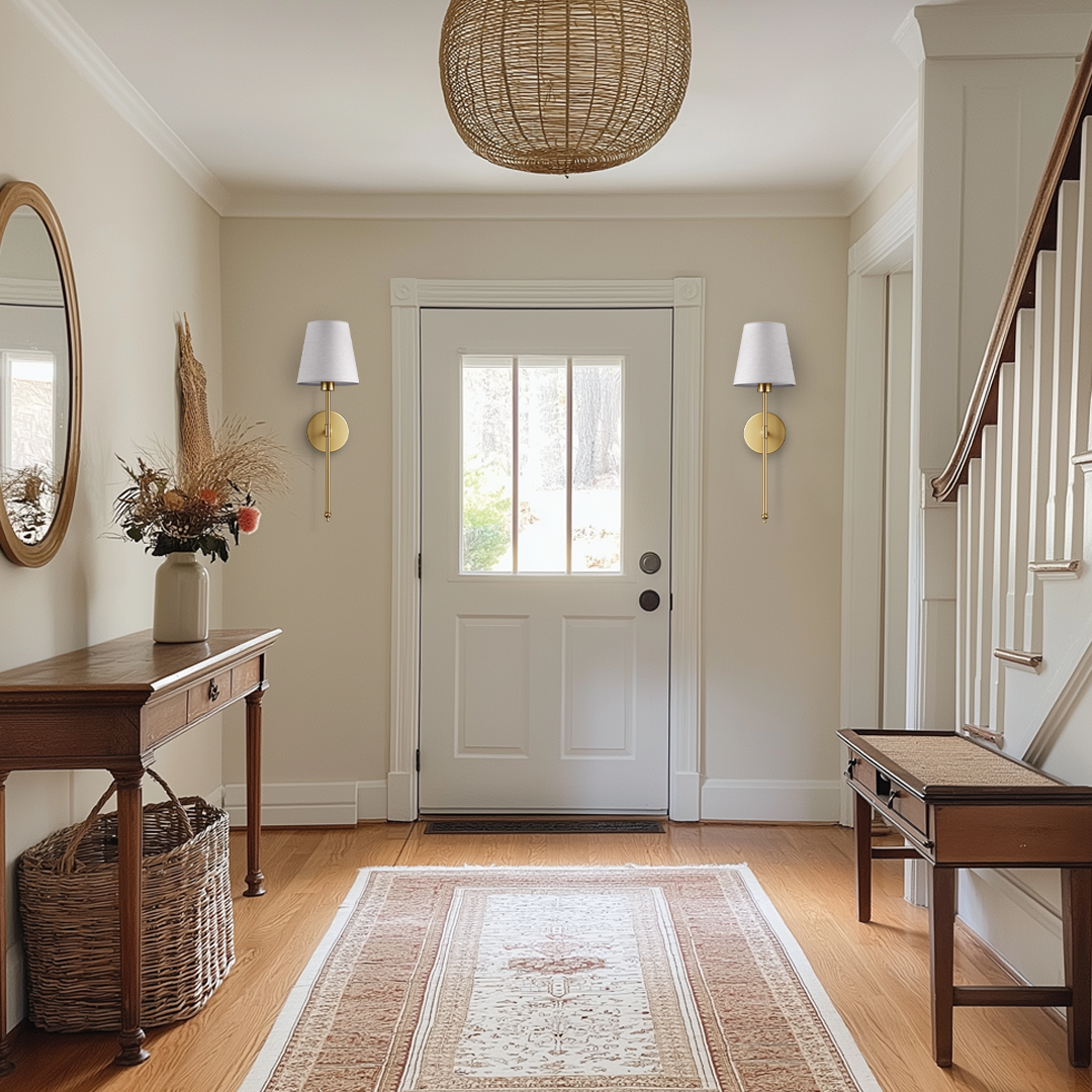 Modern wireless wall sconces set of 2 for dining room
