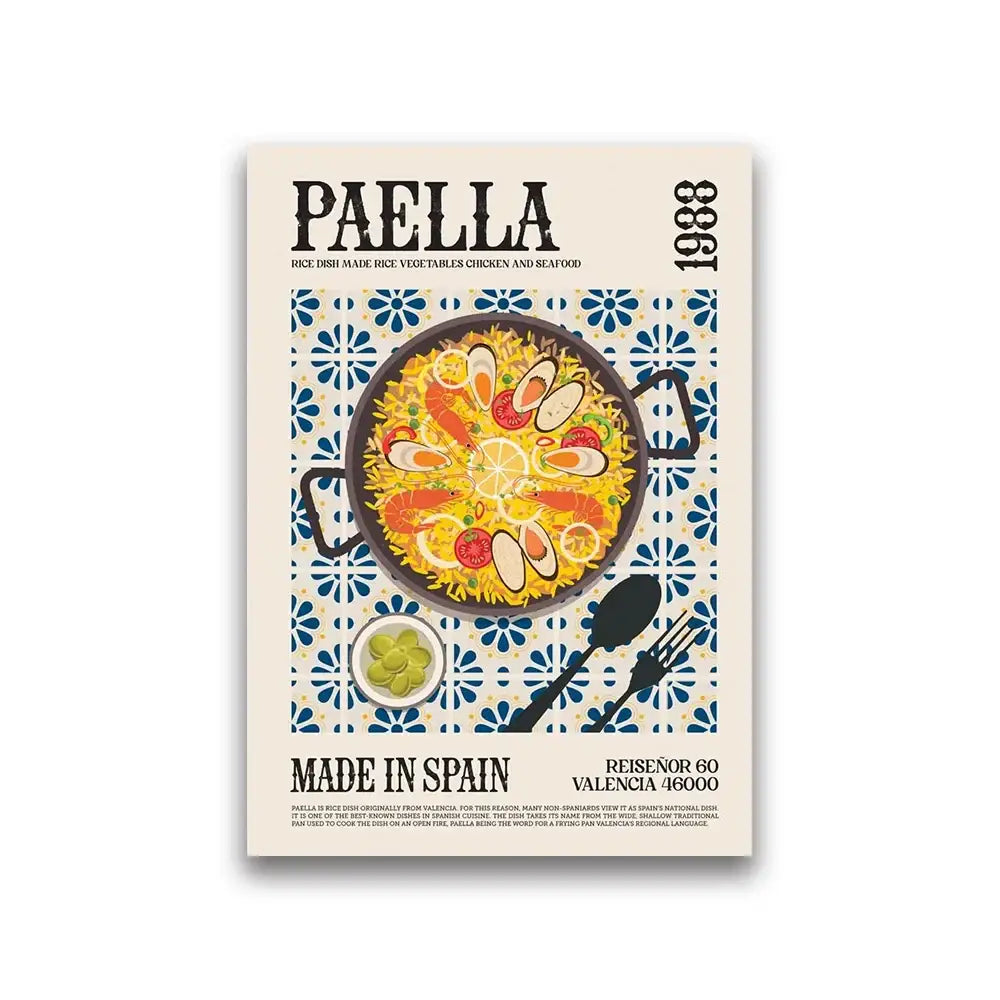 Vintage pizza world cuisine canvas print kitchen wall decor