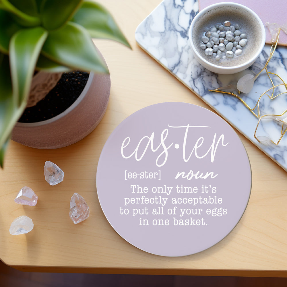 Easter Spring Ceramic Coasters 4in Set Cute Floral Bunny Drink Table Coasters