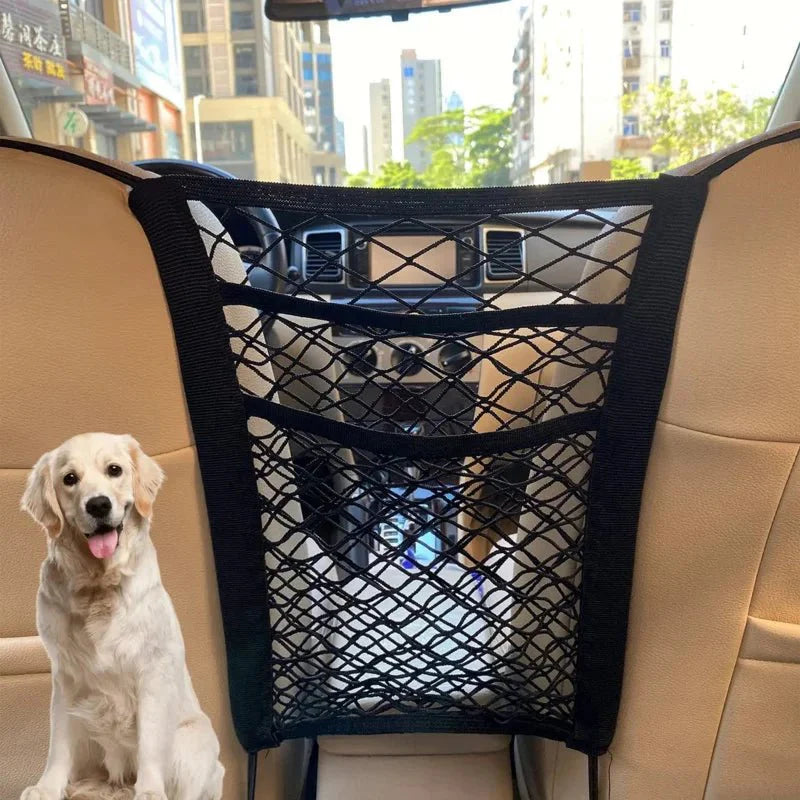 Elastic Car Storage Net Bag | Stretchable Divider Organizer Between Front Seats