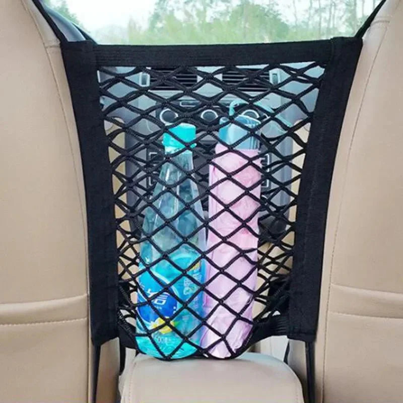 Elastic Car Storage Net Bag | Stretchable Divider Organizer Between Front Seats