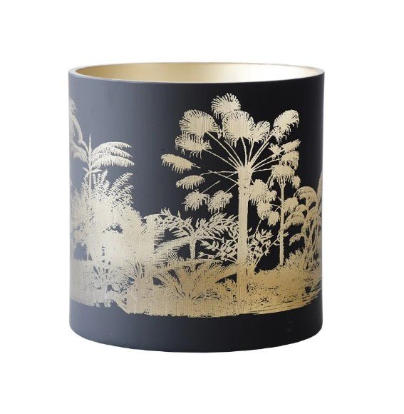 FANCY HOME COLLECTION CYLINDER JUNGLE GLASS