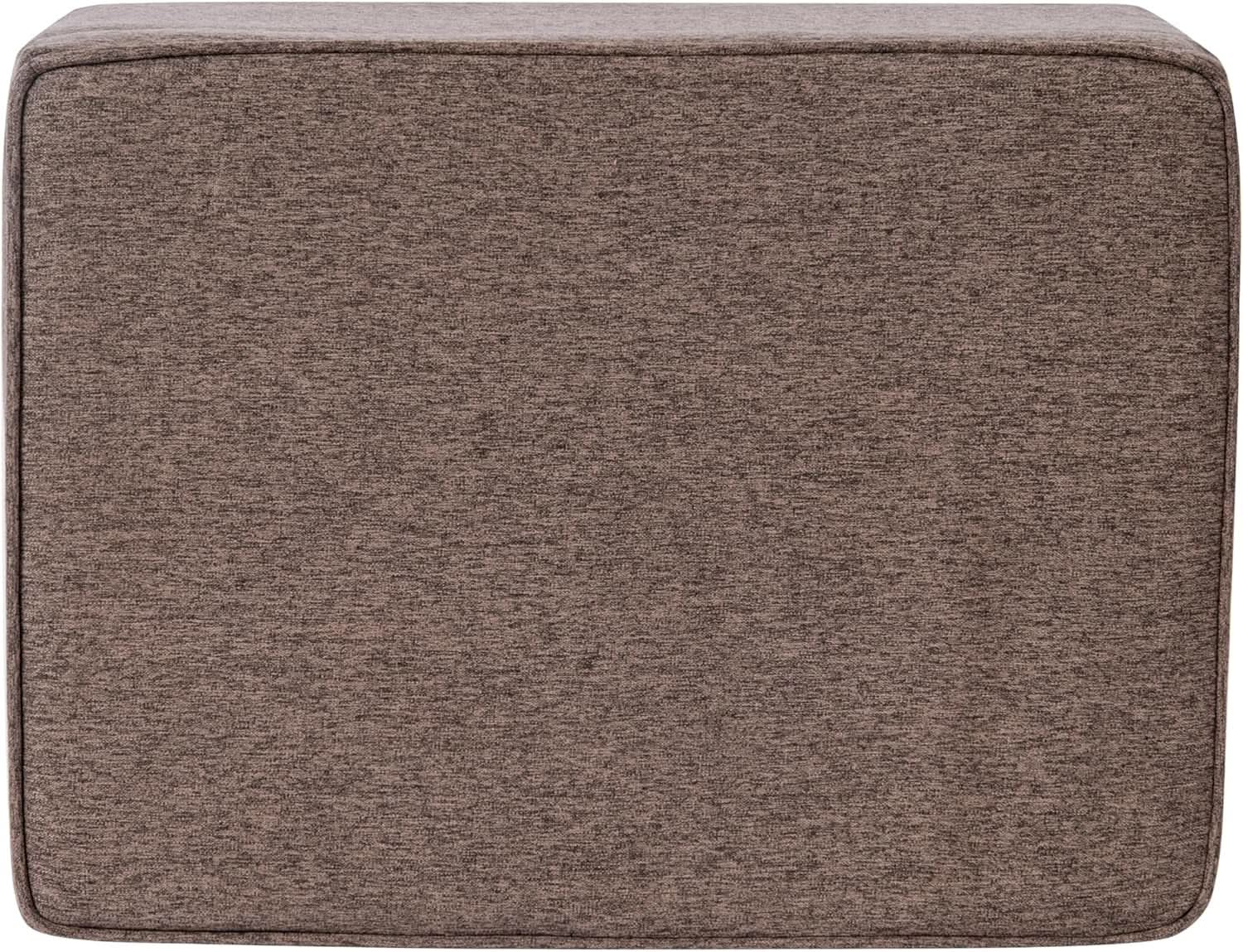 Chocolate Brownstone Storage Ottoman With Hinged Lid