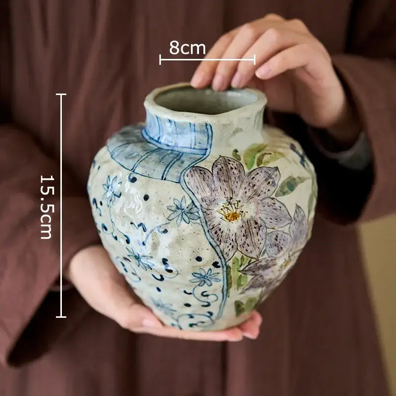 DecorBites™ Ceramic Vase with Artificial Flowers - Room Aesthetic Decor