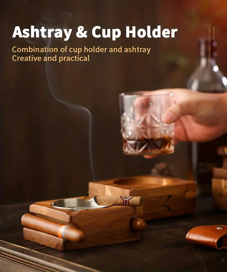 Wooden Cigar Ashtray Coaster