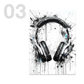 Modern black & white game controller wall art set of 6 bedroom prints