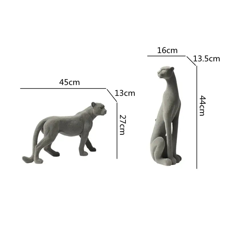 DecorBites™ Leopard Flocking Sculpture Cheetah Pendant Home Decor Figurine