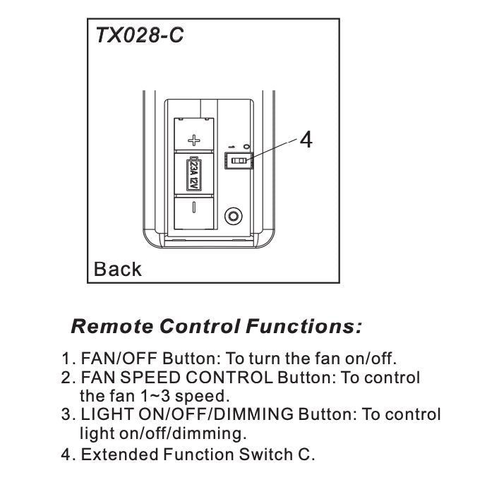 Substitute for Hampton Bay TX028-C Ceiling Fan Remote Control [63T-AC83T-KIT]