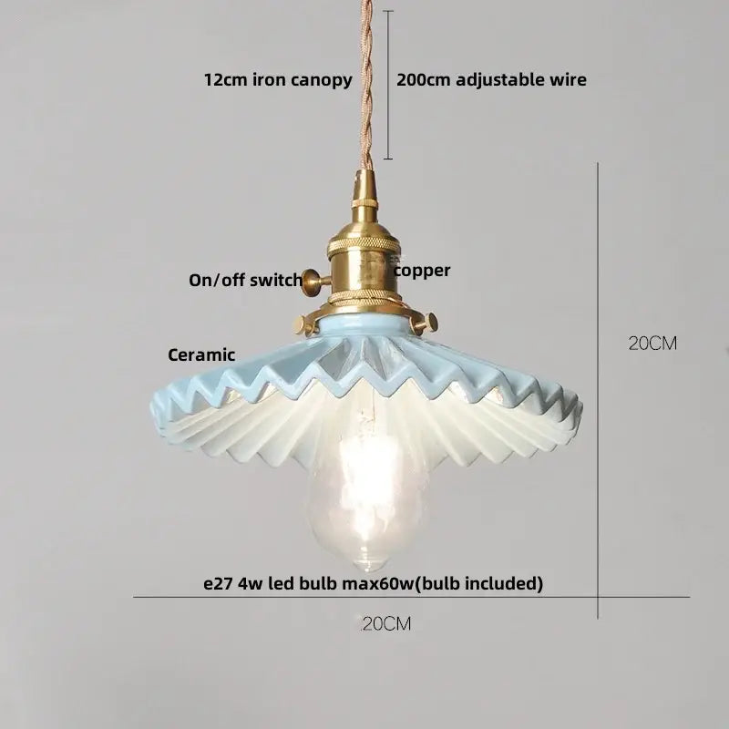 DecorBites™ Ceramic Copper Pendant Light Bar Coffee Kitchen E27 Knob Switch LED Fixture