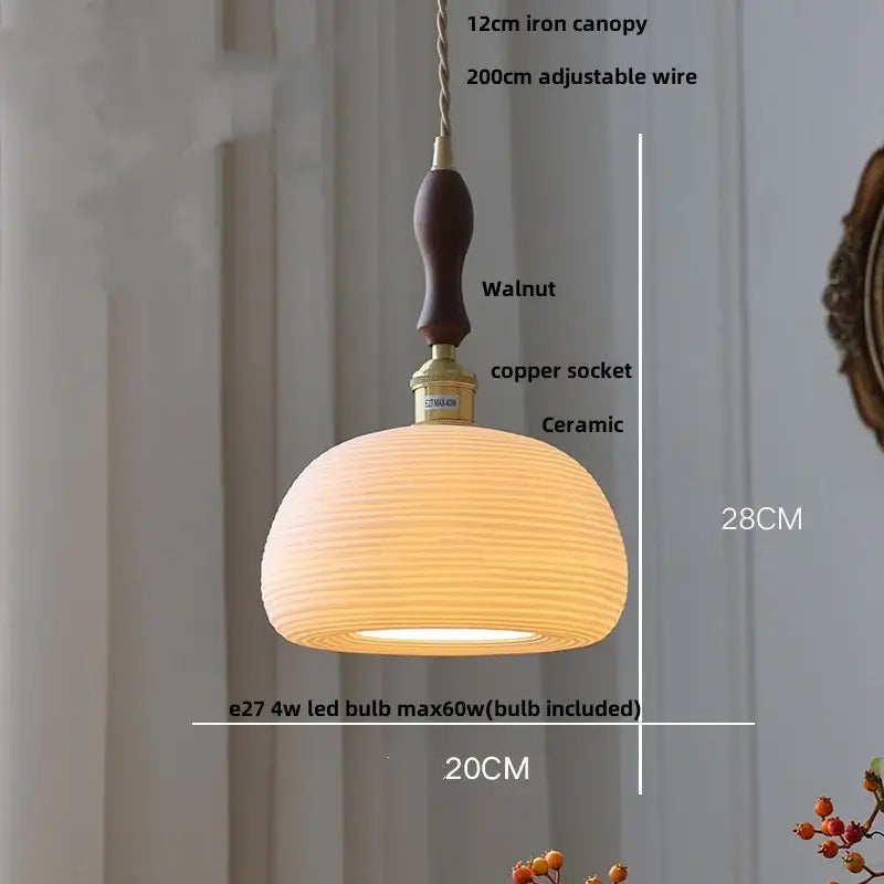 DecorBites™ Ceramic Copper Pendant Light Bar Coffee Kitchen E27 Knob Switch LED Fixture