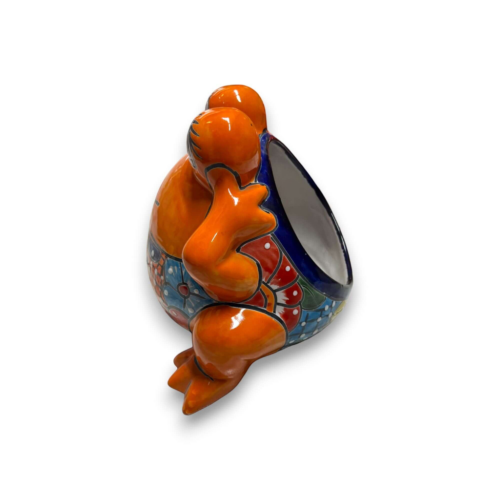 Colorful Talavera Frog Planter | Handmade Mexican Pottery Statue