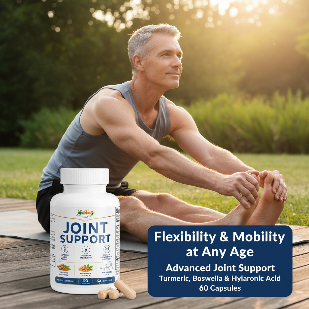 Joint Support Supplement with Turmeric Curcumin, Boswellia, MSM & Glucosamine – Flexibility, Mobility & Inflammation Support | 60 Caps
