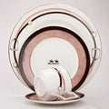 DecorBites™ Bone China Tableware Set: Dinner Plate, Coffee Cup, Saucer, Service Plate, Tea Cup