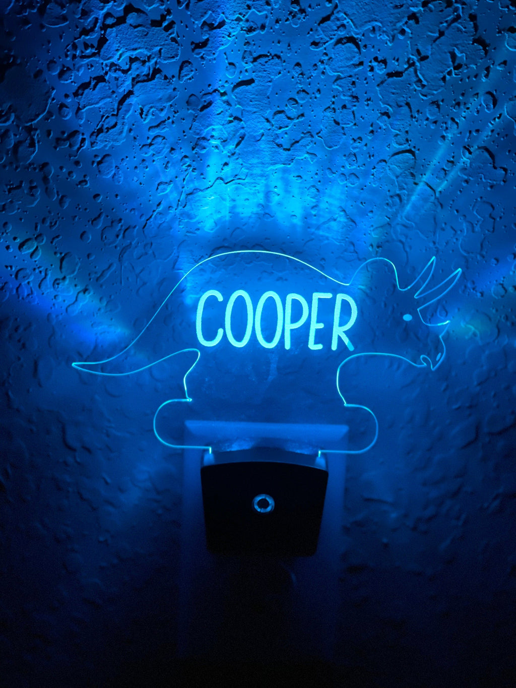 Personalized LED Styracosaurus  Dinosaur Night Light | 7 Color Changing | Plug in Night Light | Name Light | Children's Night Light