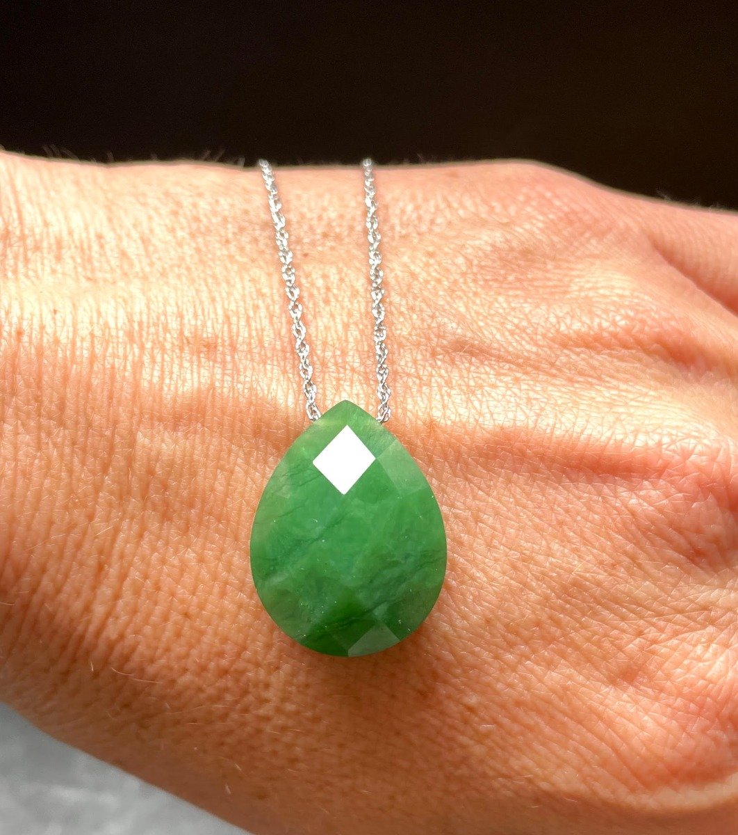 Faceted Teardrop Pendant 17*22mm