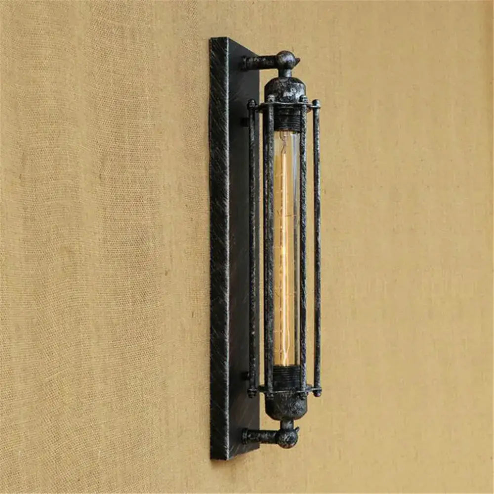 DecorBites™ Black Rustic Edison Bulb Wall Light with Metal Lampshade for Stair Kitchen