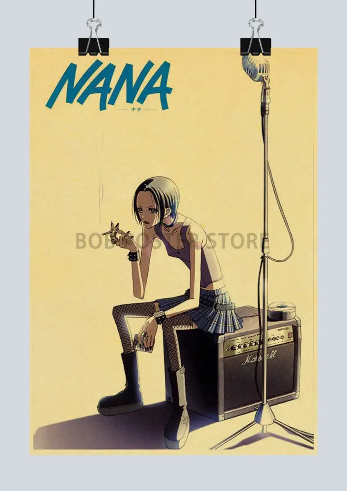 Retro nana posters kraft paper wall art bedroom decor character print
