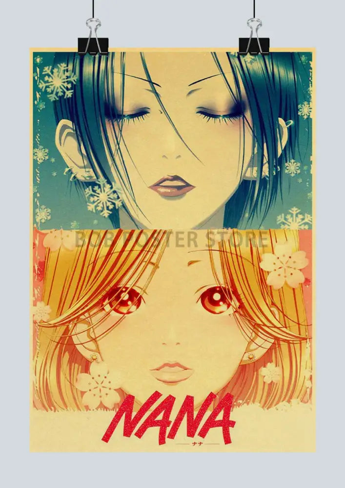 Retro nana posters kraft paper wall art bedroom decor character print