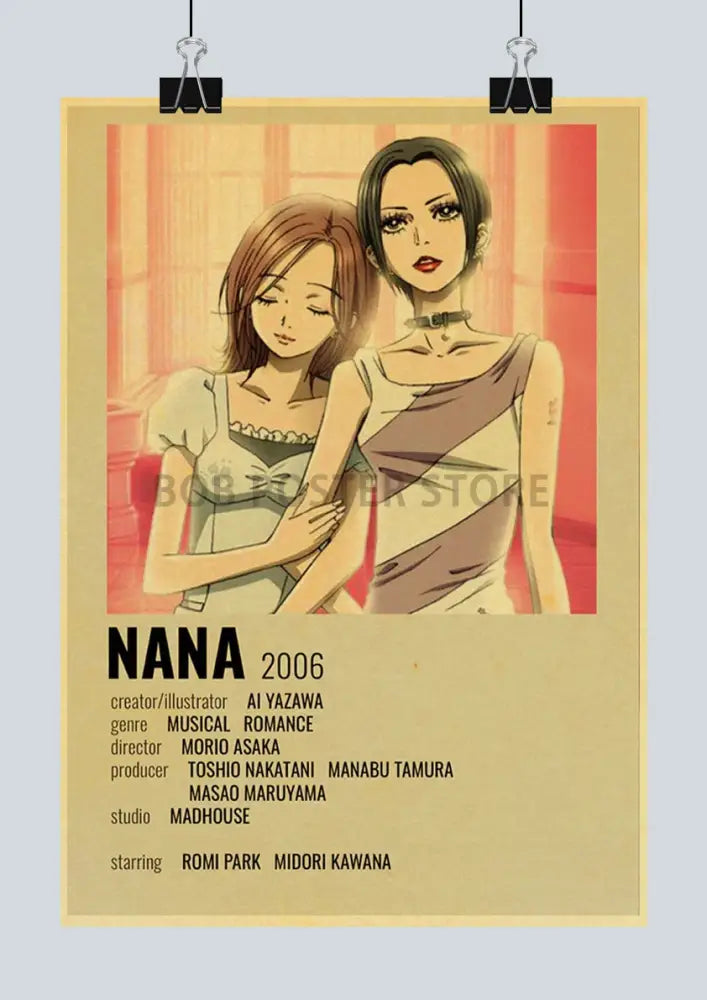 Retro nana posters kraft paper wall art bedroom decor character print