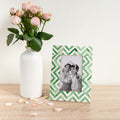 Picture Frame Zigzag Herringbone Collection Bone Inlay Green & White – 4x6"