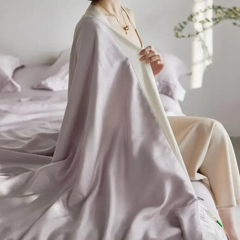 DecorBites™ Light Luxury Jacquard Quilt Set with Sheets & Pillowcases - Ice Silk, Washable & Cooling