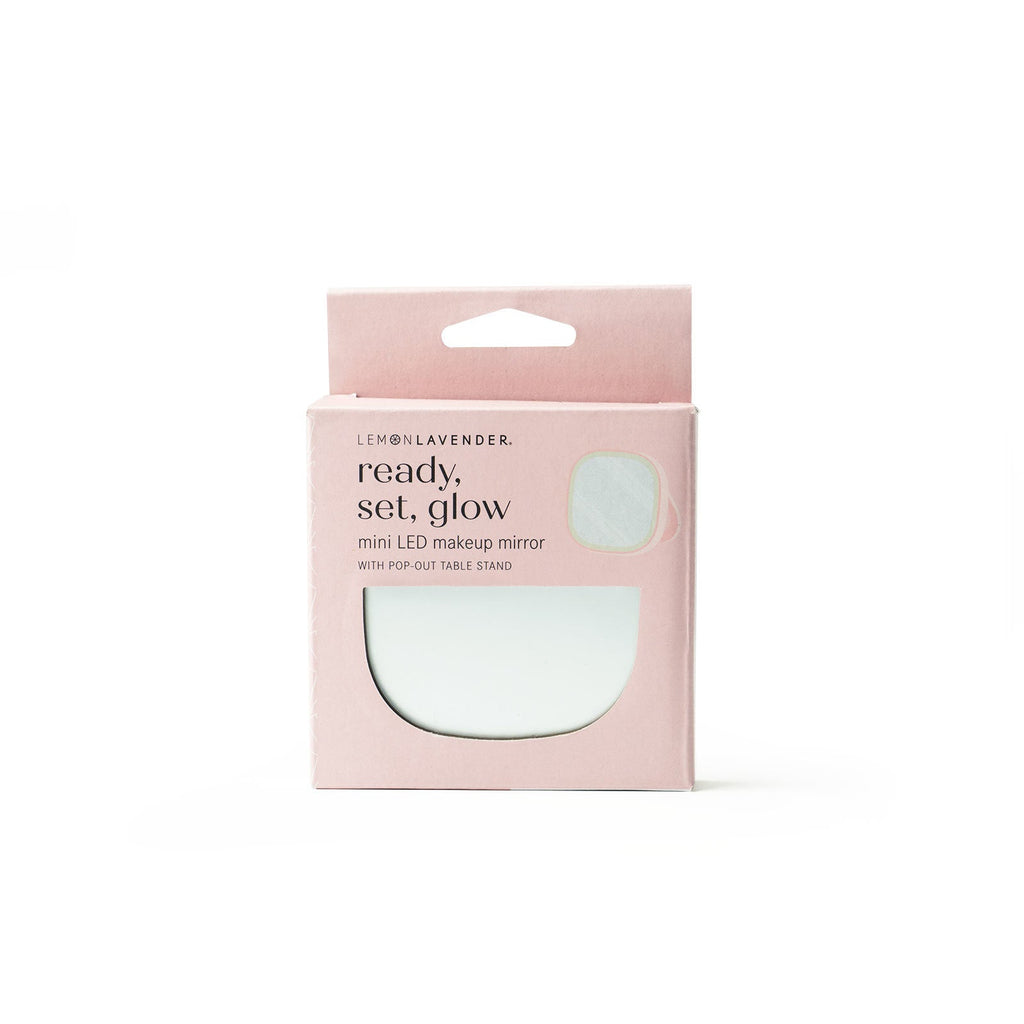 Lemon Lavender® Ready, Set, Glow Mini LED Makeup Mirror – Lighted Travel Mirror