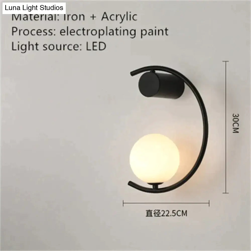 Modern gold luxury creative led bedside wall lamp bedroom sconce
