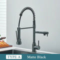 DecorBites™ Brass Kitchen Sink Faucet Pull Down Mixer Tap with Dual Spout Rotation