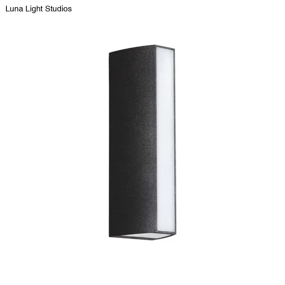 DecorBites™ Simple Style Matte Black Rectangle LED Wall Light Metallic Sconce Lamp - Outdoor Use