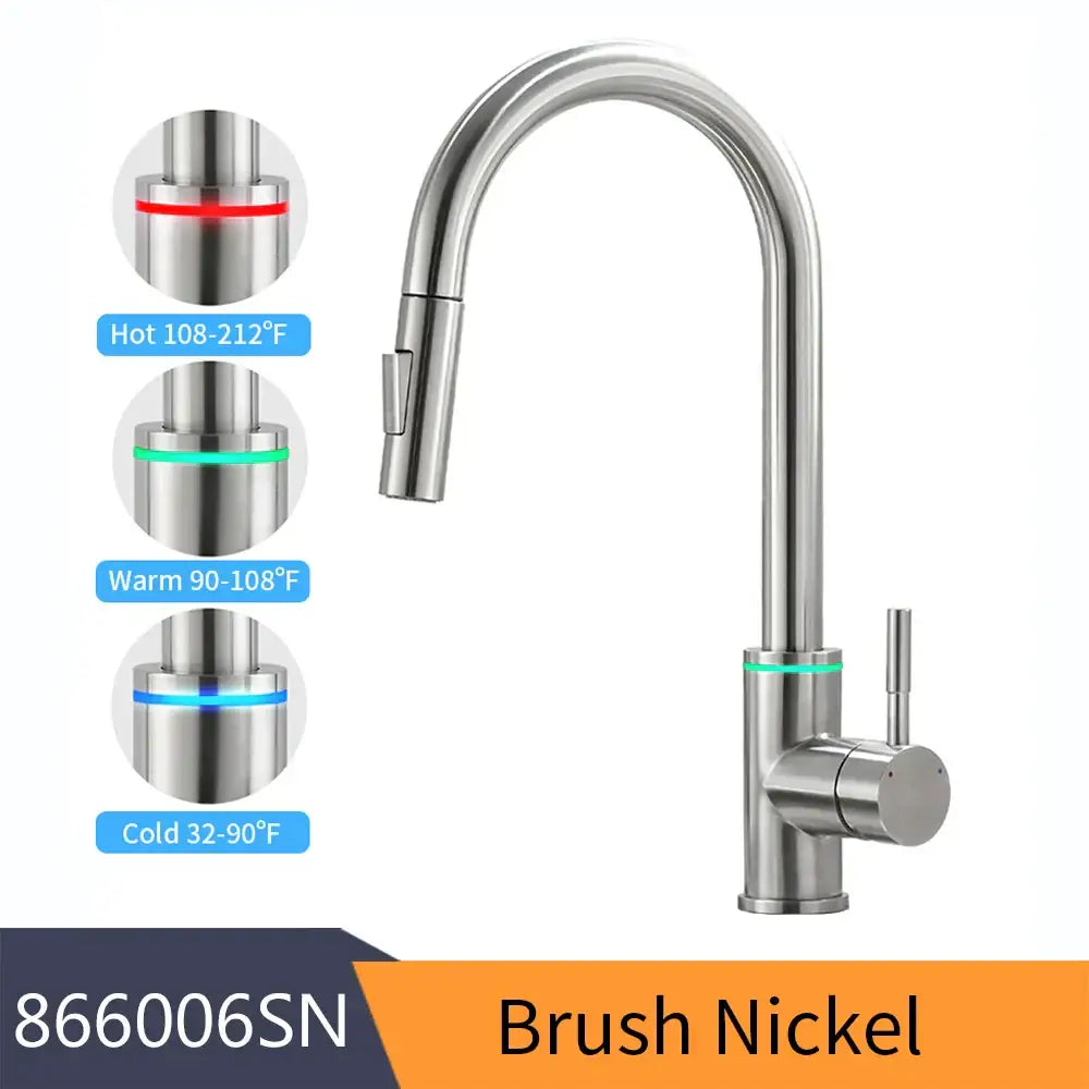 DecorBites™ Black Single Handle Pull Out Kitchen Faucet Swivel 360 Degree Water Mixer Tap
