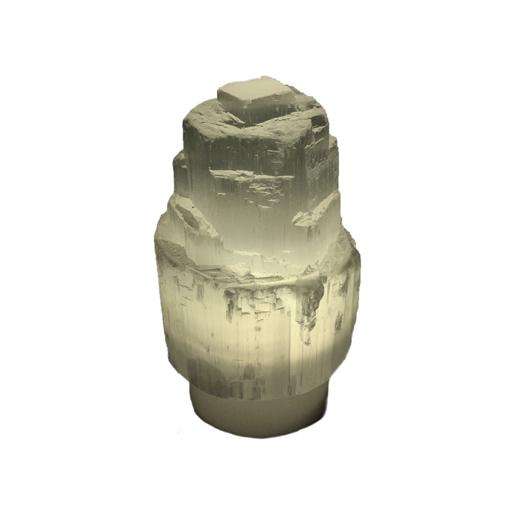 Mini Selenite Skyscraper Lamp Natural Crystal Nightlight