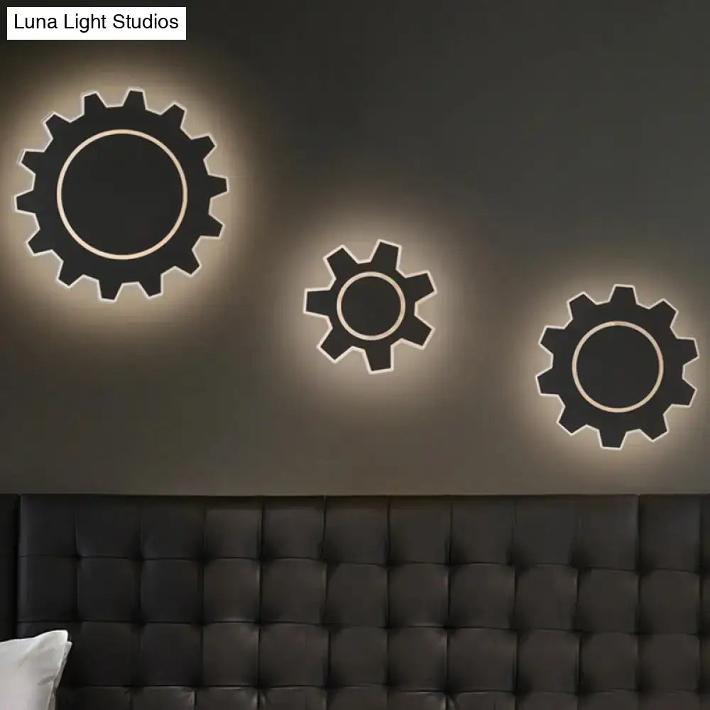 Minimalist black & white led wall sconce bedroom warm white light