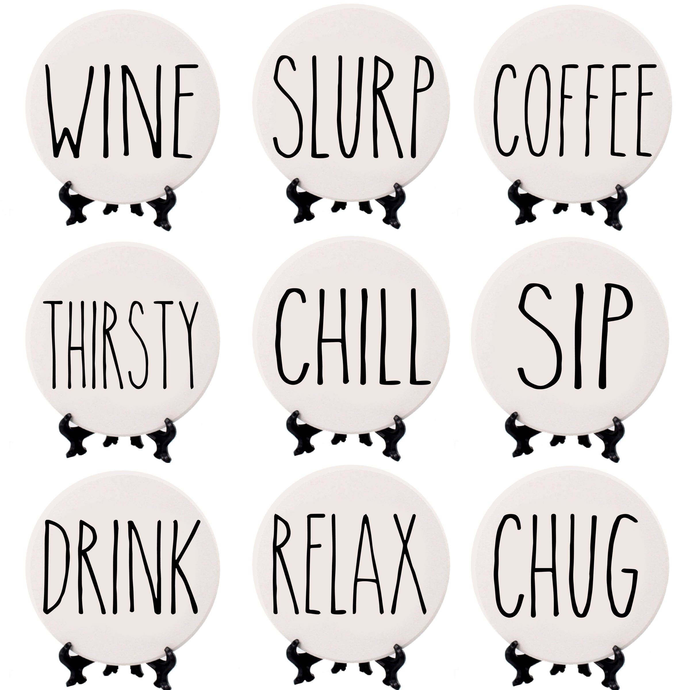 Minimalist Coasters Set - Modern Absorbent Drink Coasters for Home Decor
