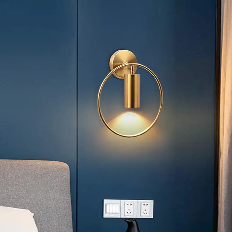Minimalist gold adjustable angle wall light bedroom sconce