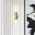 Minimalist gold double cylinder wall sconce bedroom 2 light inch fixture