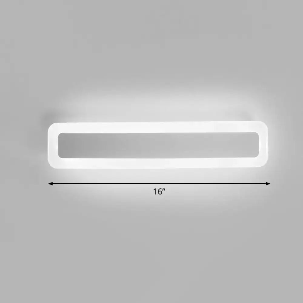 Minimalist white led vanity light bathroom wall sconce