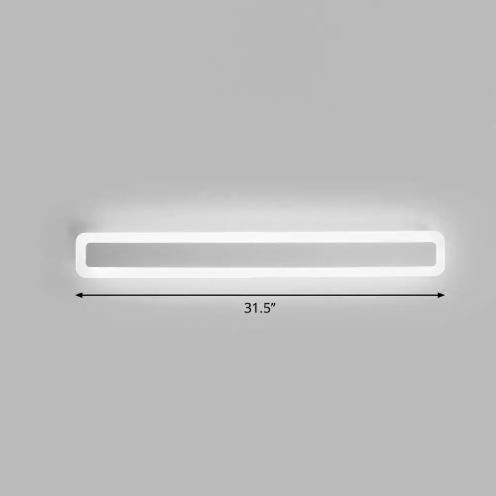 Minimalist white led vanity light bathroom wall sconce