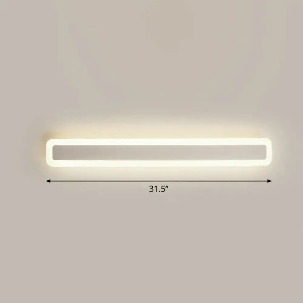 Minimalist white led vanity light bathroom wall sconce