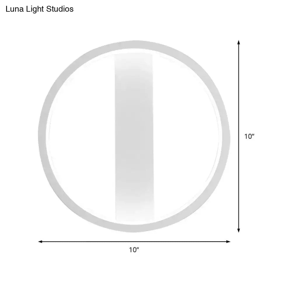 Minimalist white round square led wall sconce bedroom light
