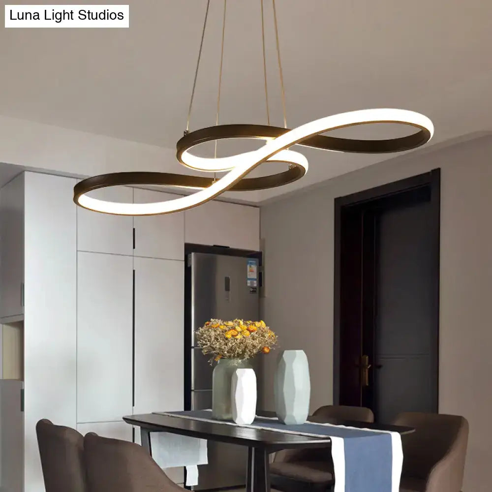 Minimalistic led infinity pendant light black & white dining room