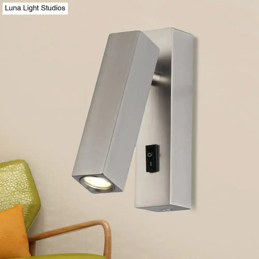 DecorBites™ Contemporary Mini LED Wall Sconce with Rotatable Metallic Design - Black/Silver/White