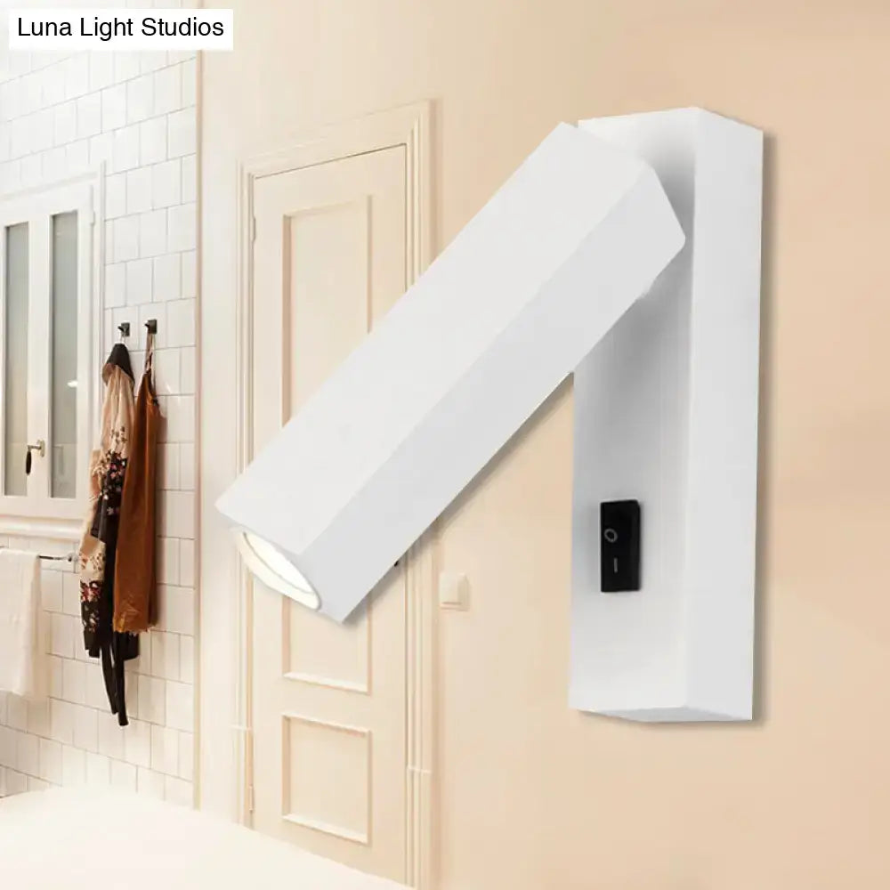 DecorBites™ Contemporary Mini LED Wall Sconce with Rotatable Metallic Design - Black/Silver/White