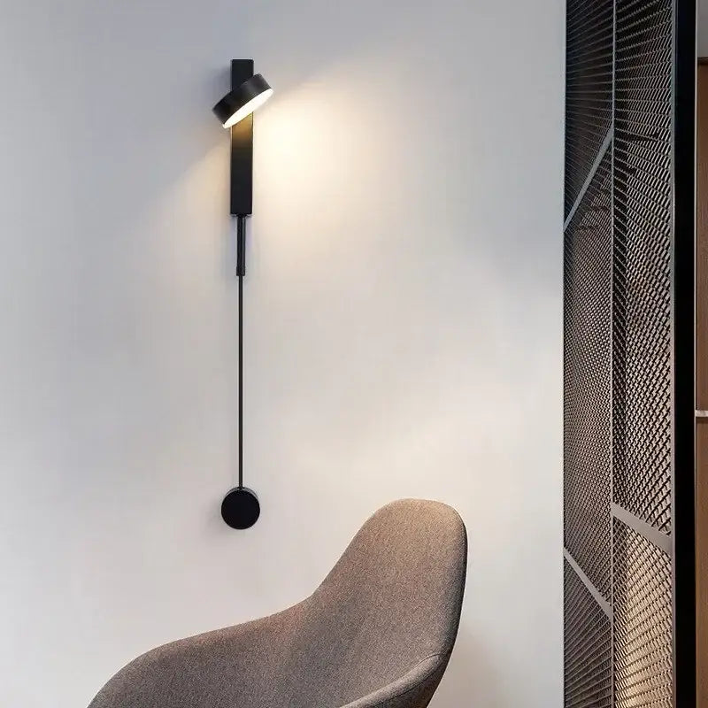 Modern black adjustable led wall lamp bedroom sconce lighting