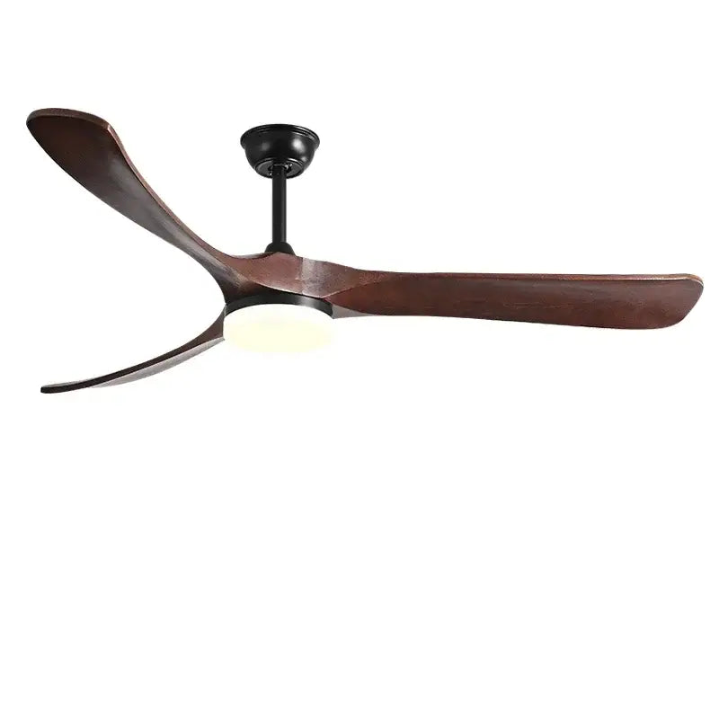 Modern black and dark brown wooden ceiling fan living room light